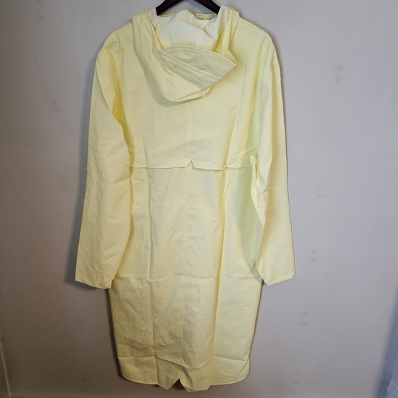 Rains Longer Jacket Straw Yellow Unisex Casual Classic Button Closure Hooded - Picture 7 of 15
